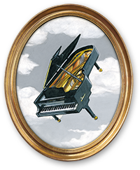 天空中一架钢琴的肖像